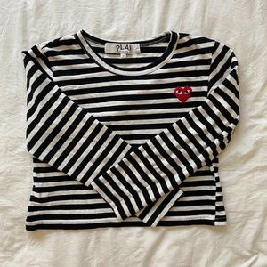 Comme Des Garcons Play Longsleeve Striped Crop